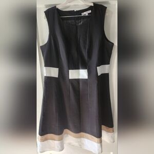 Cleo Asymmetrical Black and White Sheath Dress Cocktail